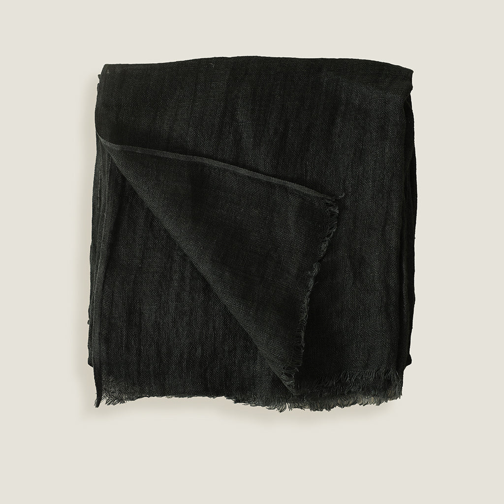 100x180cm Charcoal Linen Scarf