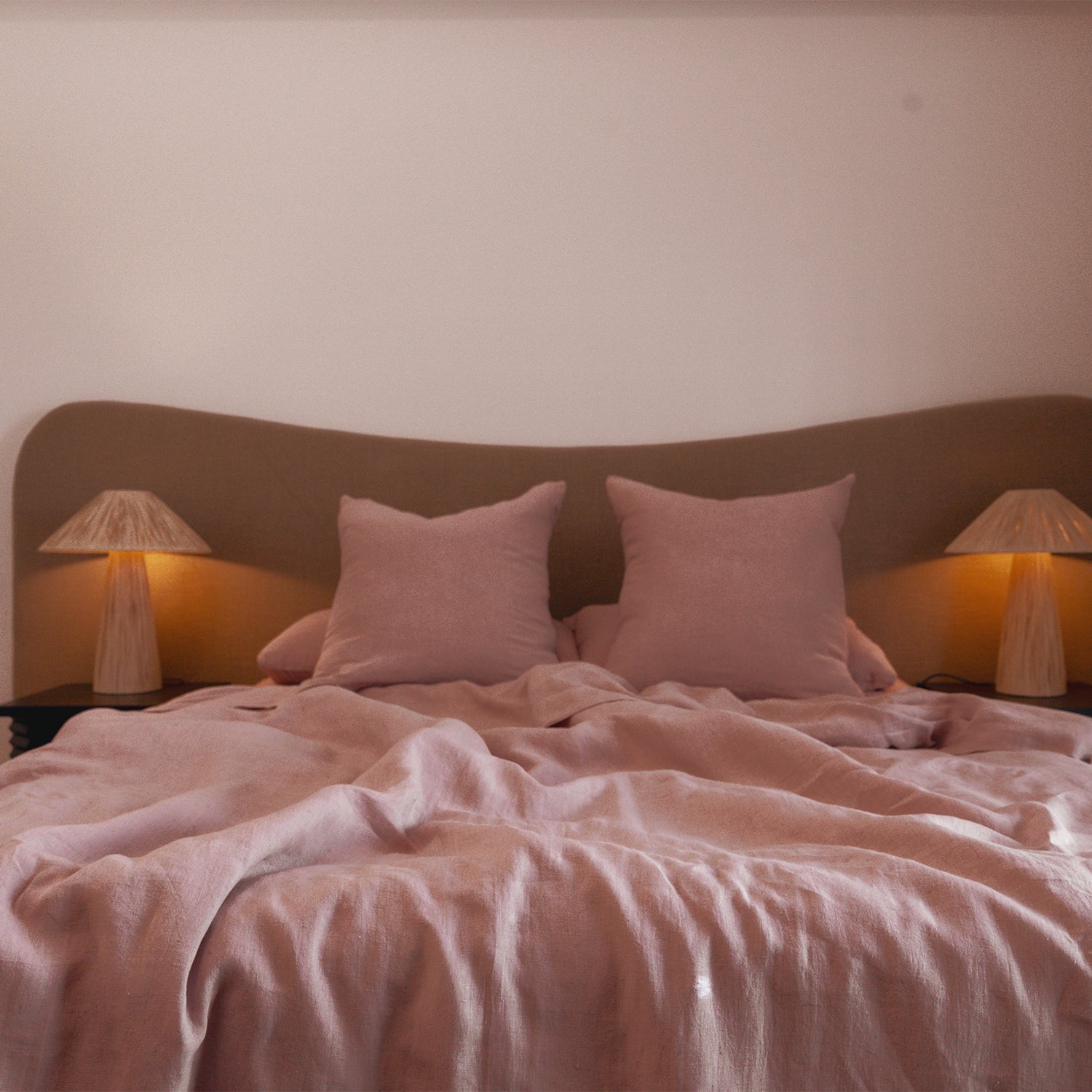 Woodrose Linen Duvet Cover - 100% French Flax Linen - Bistara Linen Co.