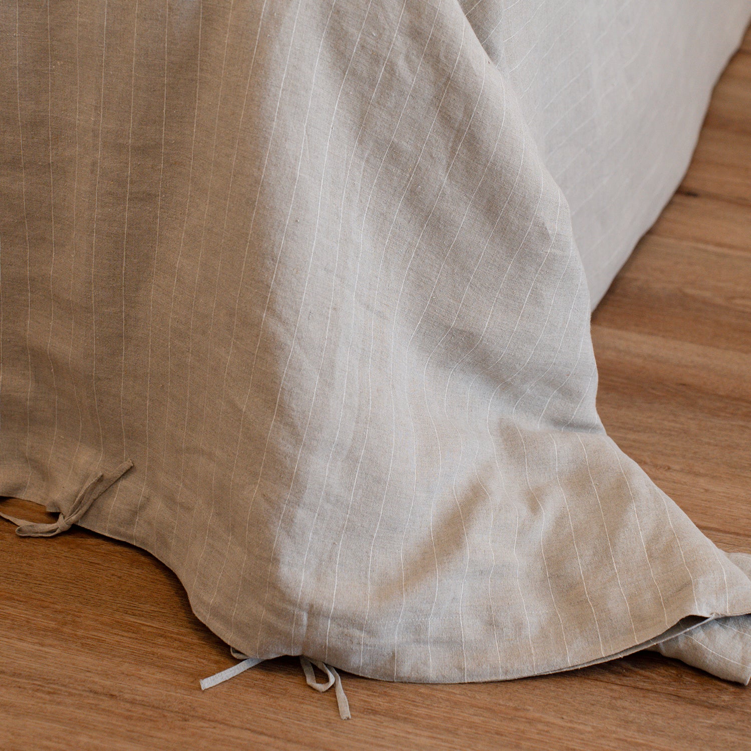 Natural Stripe Linen Duvet Cover - 100% French Flax Linen - Bistara Linen Co.