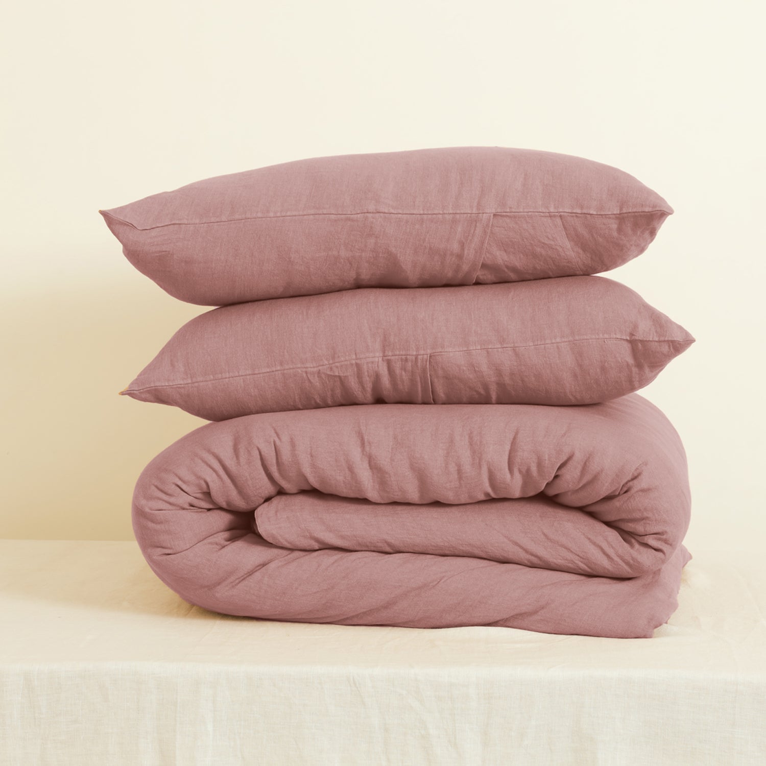 Woodrose Linen Duvet Set - 100% French Flax Linen - Bistara Linen Co.