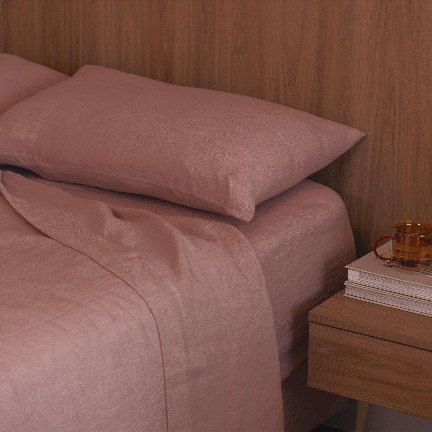 Woodrose Linen Flat Sheet - 100% French Flax Linen - Bistara Linen Co.