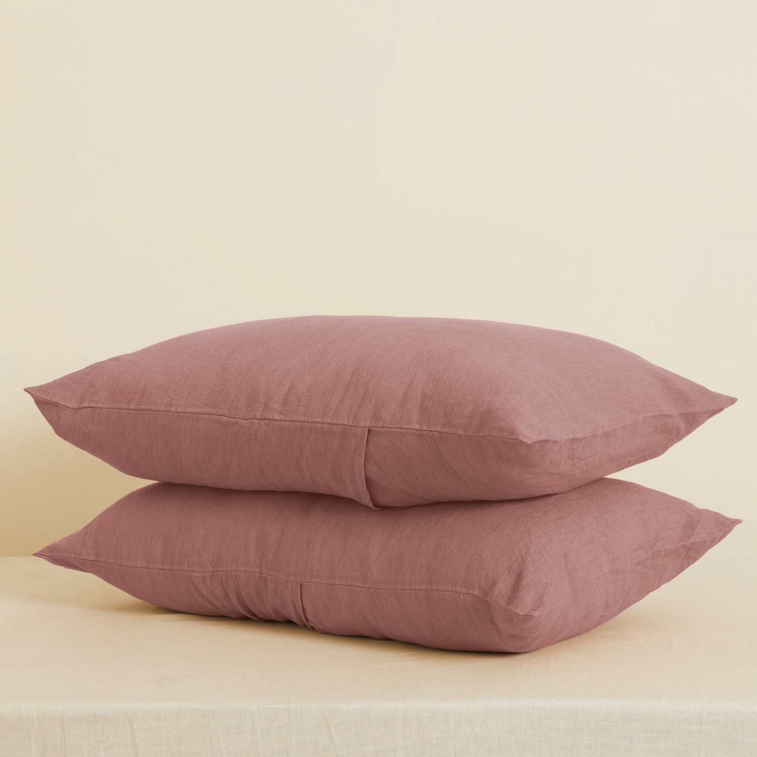 Woodrose - 100% French Flax Linen Pillowcases - Bistara Linen Co.