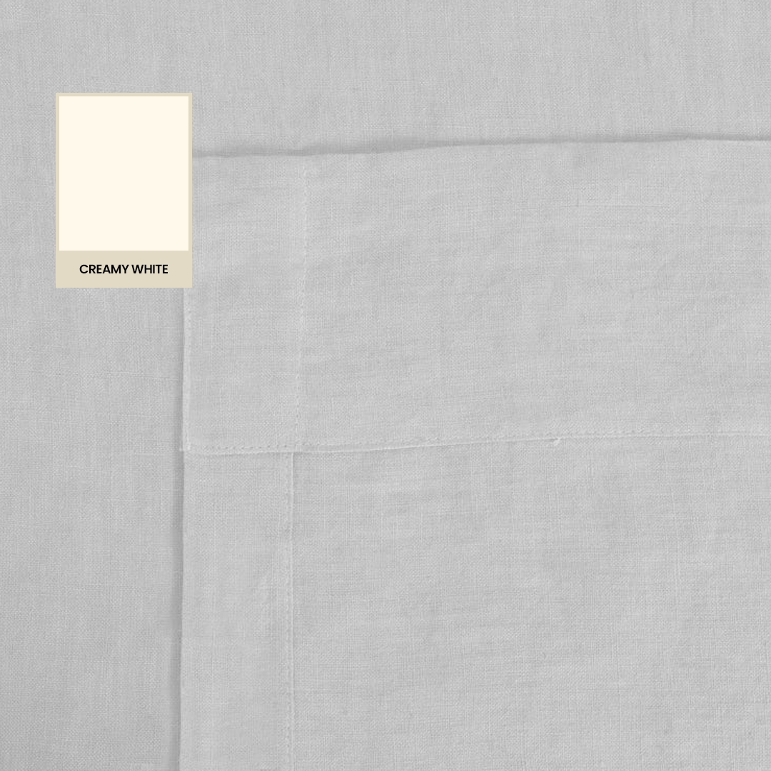Creamy White - 100% French Flax Linen Tablecloth - Bistara Linen Co.