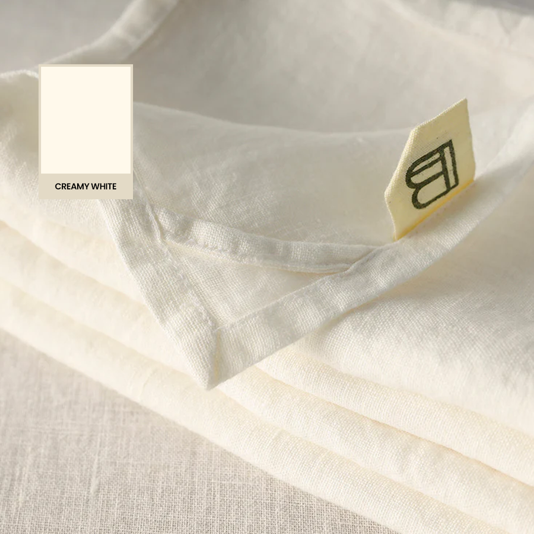 Creamy White - 100% French Flax Linen Napkins - Bistara Linen Co.
