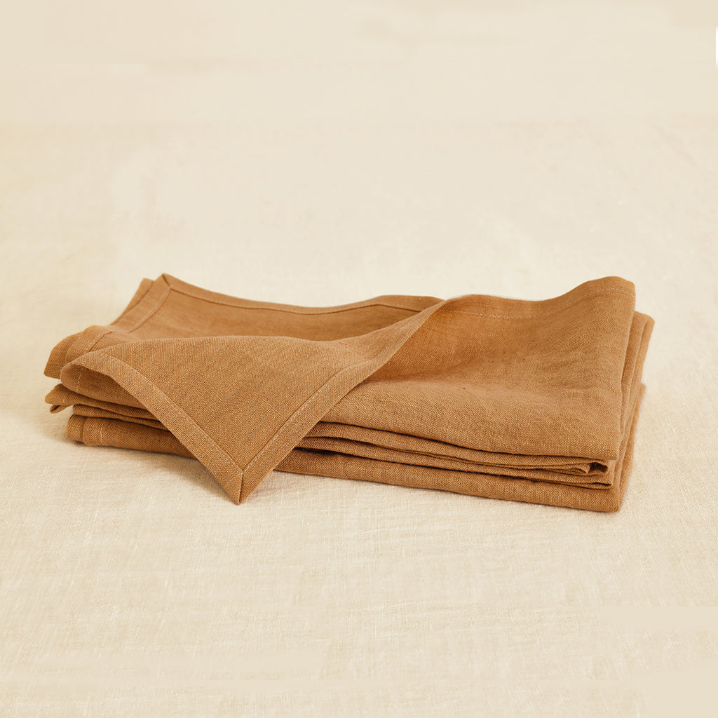 50 cm x 50cm Iced Coffee - 100% French Flax Linen Napkins