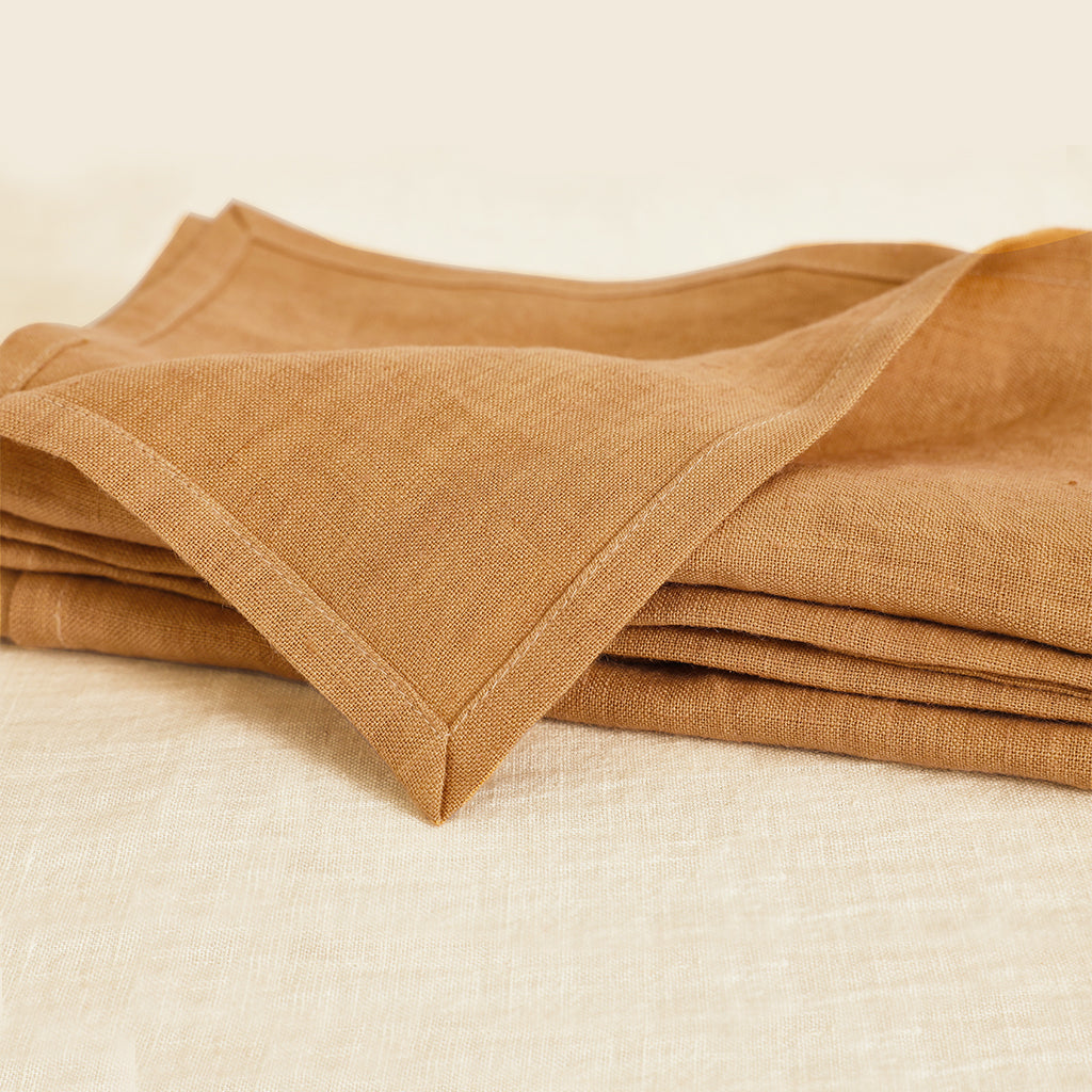 50 cm x 50cm Iced Coffee - 100% French Flax Linen Napkins