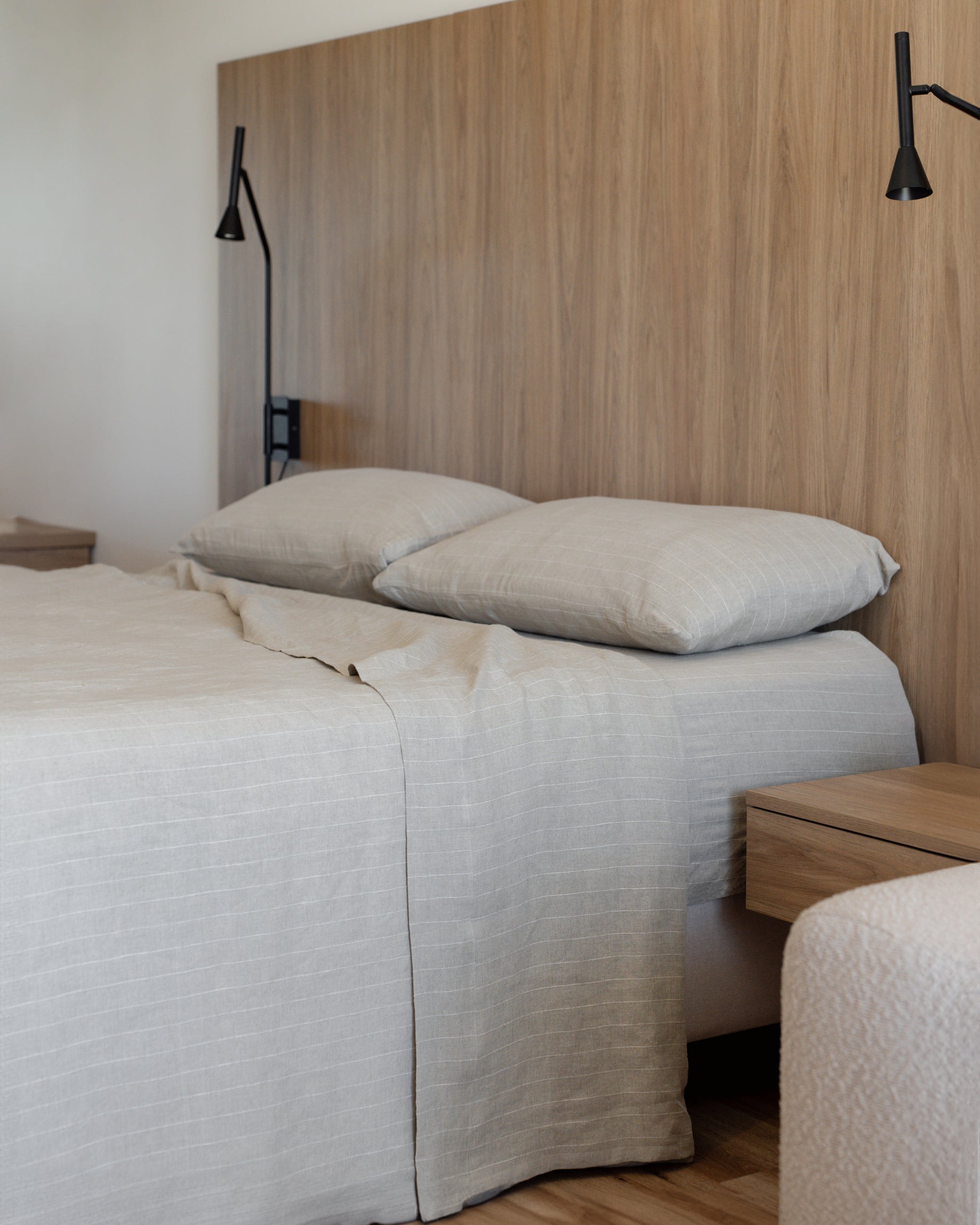 Natural Stripe - 100% French Flax Linen Pillowcases