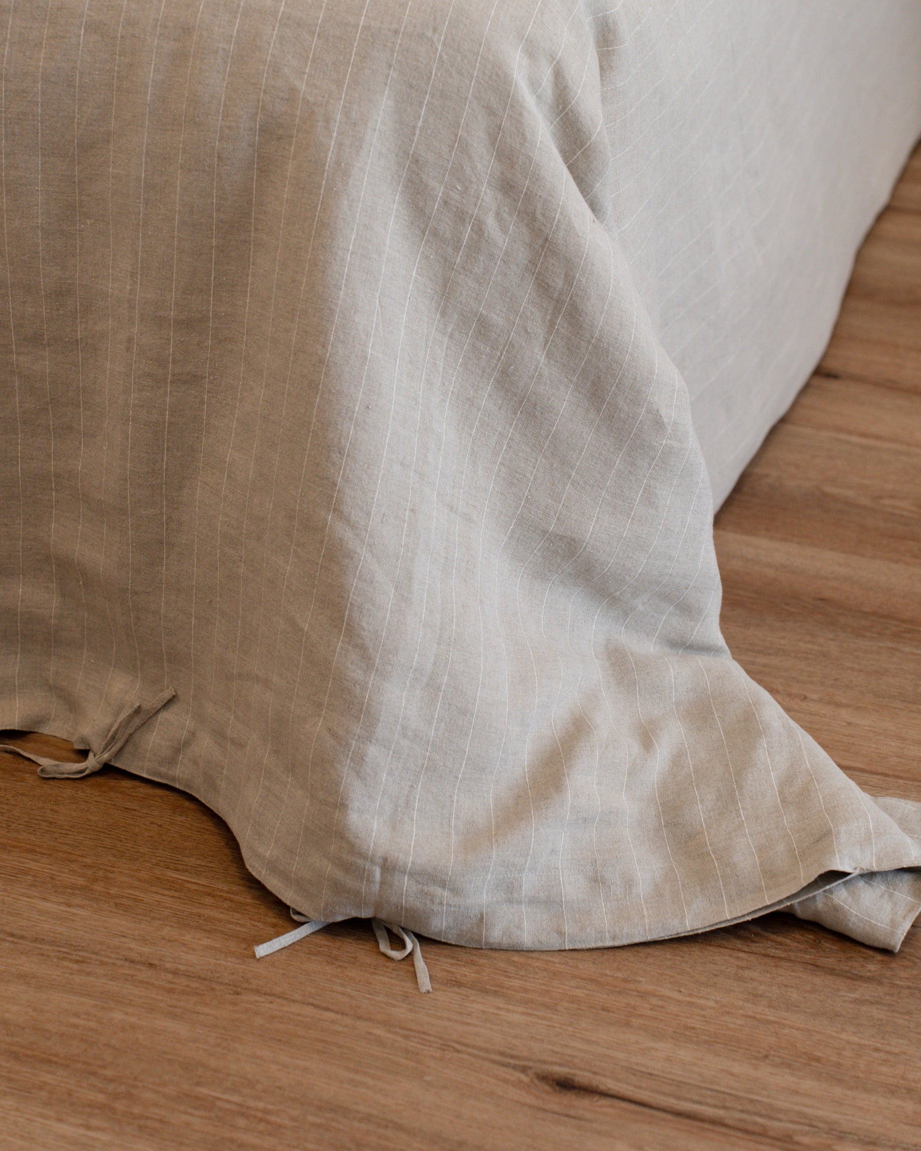 Natural Stripe Linen Duvet Cover - 100% French Flax Linen
