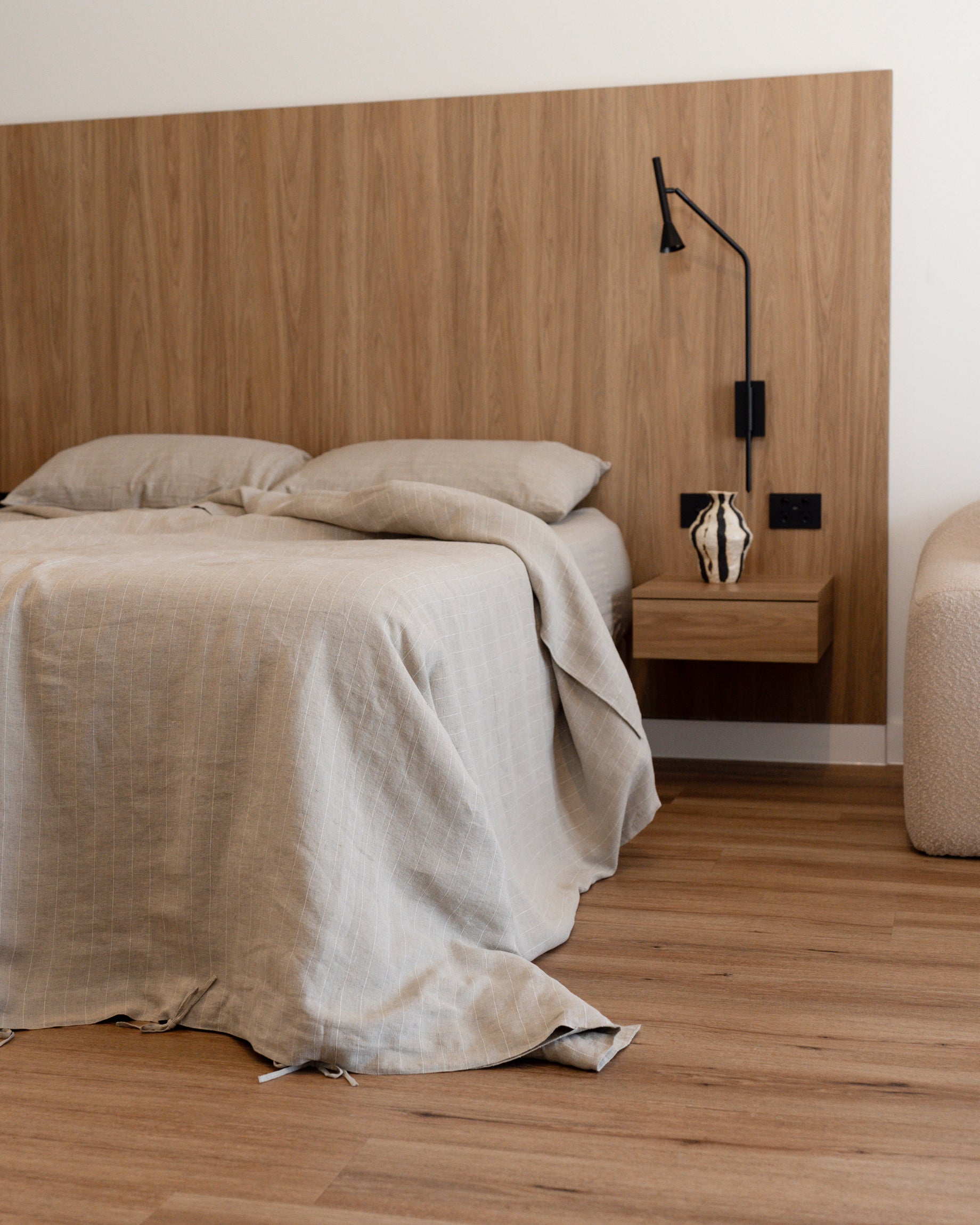 Natural Stripe Linen Duvet Cover - 100% French Flax Linen