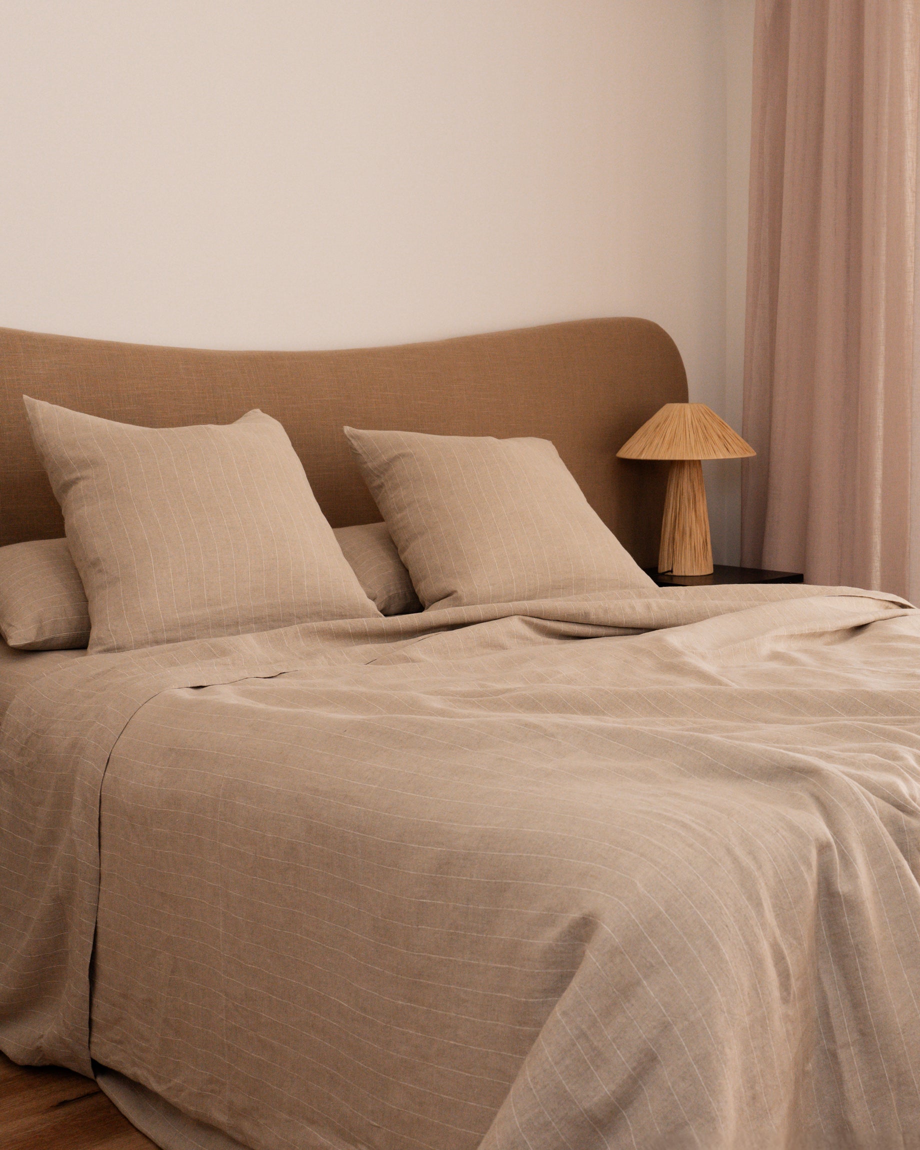 Natural Stripe Linen Sheet Set - 100% French Flax Linen
