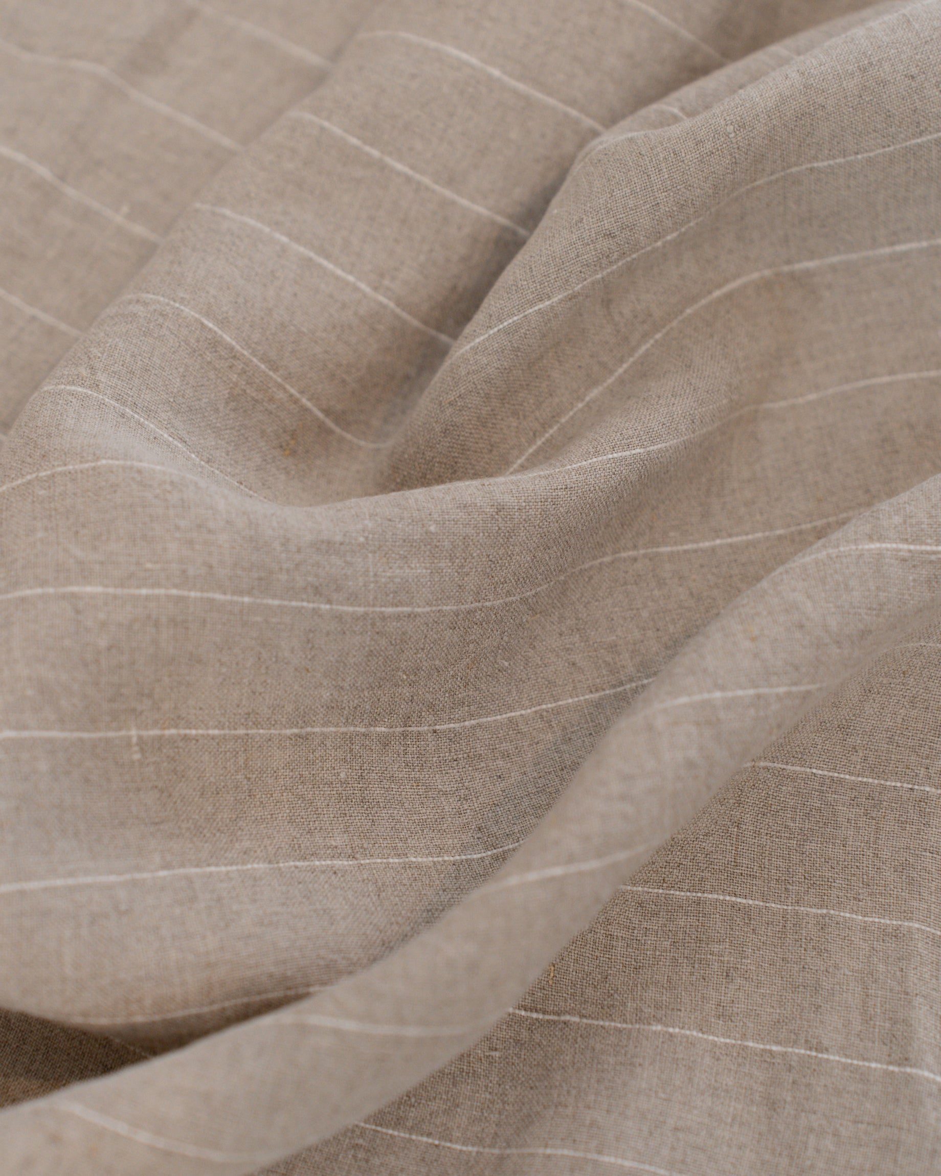 Natural Stripe Linen Flat Sheet - 100% French Flax Linen