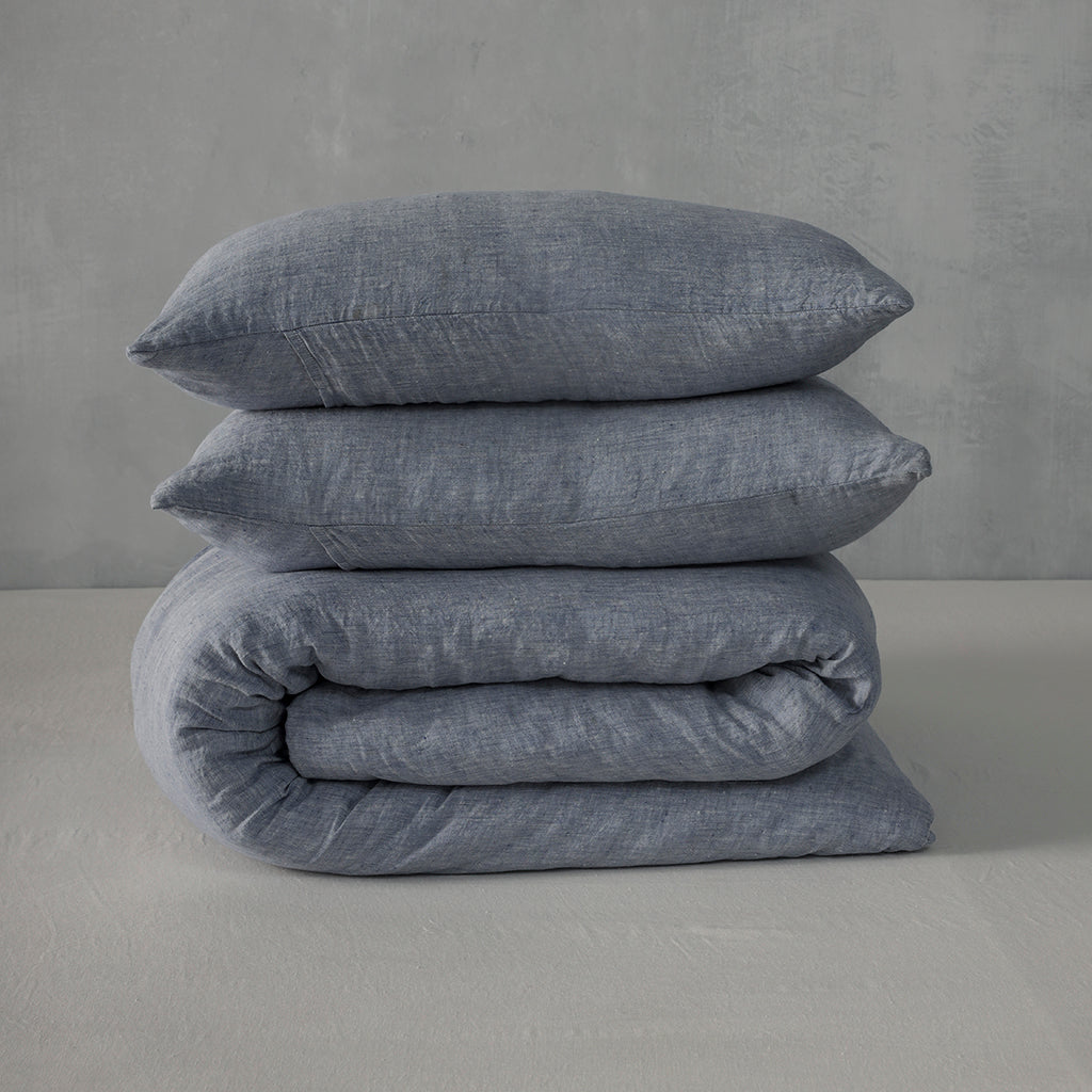 Chambray Linen Duvet Set - 100% French Flax Linen