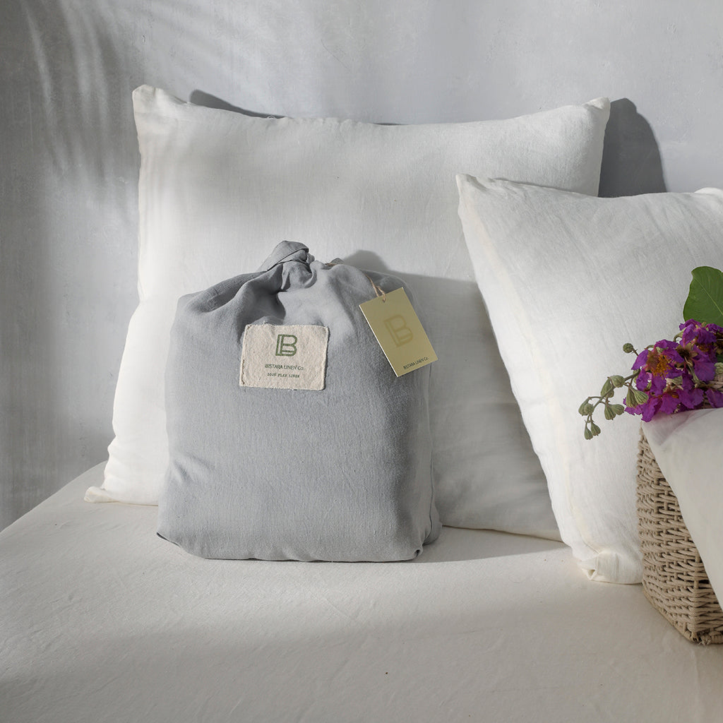 Charcoal Linen Sheet Set - 100% French Flax Linen