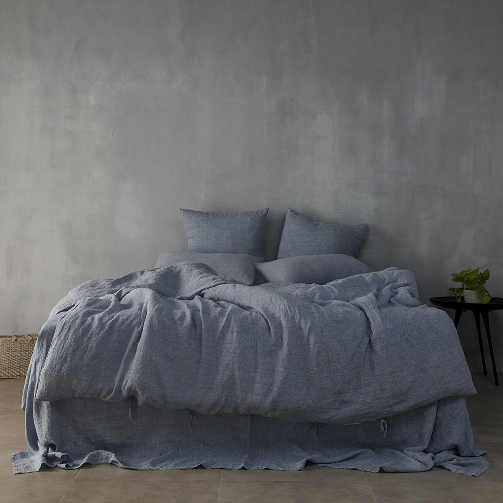 Chambray Linen Sheet Set - 100% French Flax Linen Sheet Set