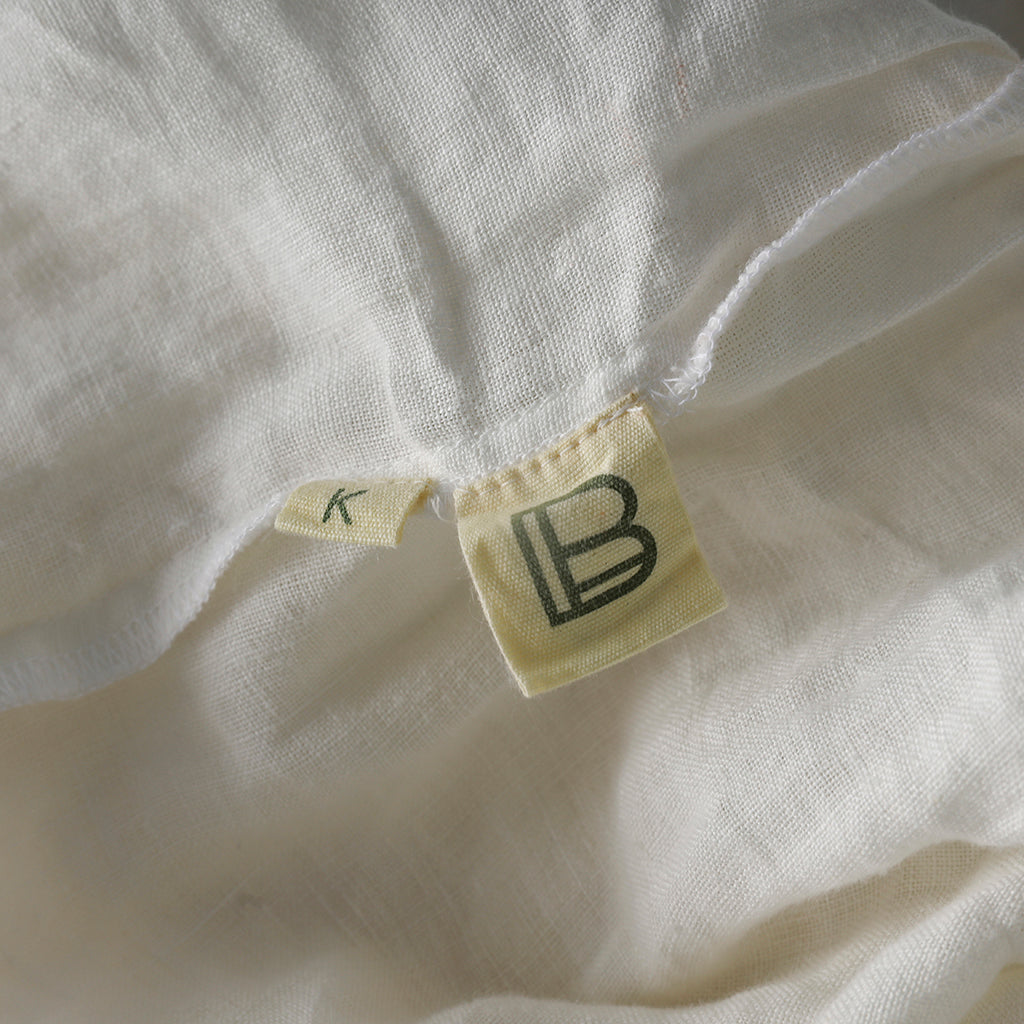 White Linen Fitted Sheet - 100% French Flax Linen
