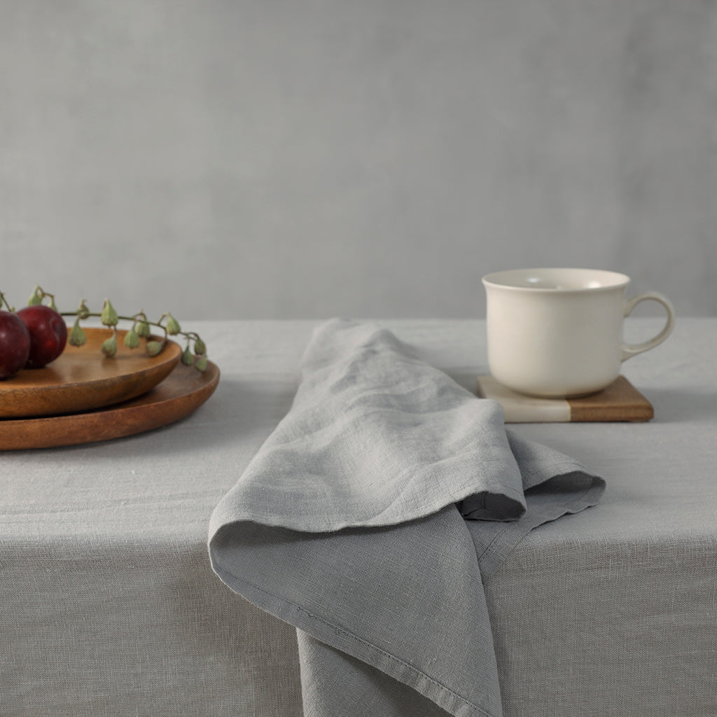 50cm x 50cm Charcoal - 100% French Flax Linen Napkins