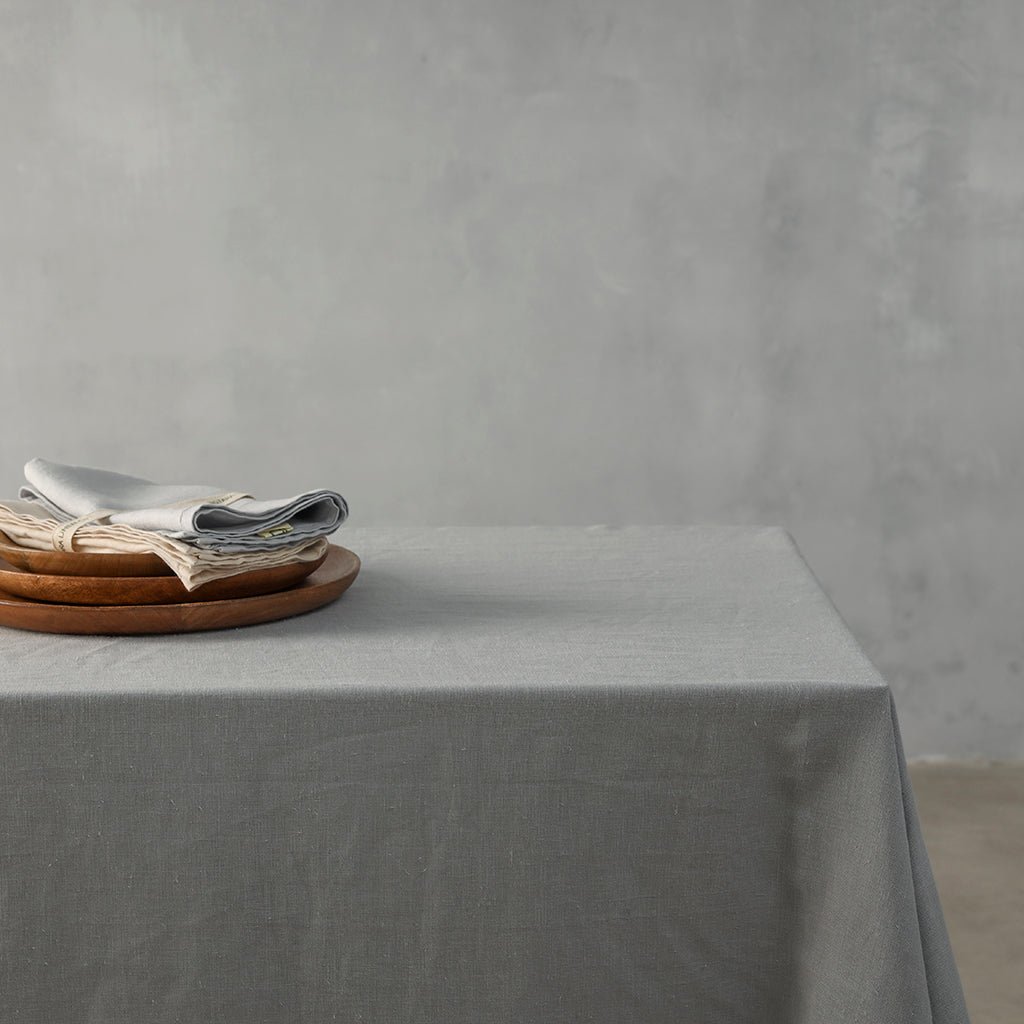 Charcoal - 100% French Flax Linen Tablecloth