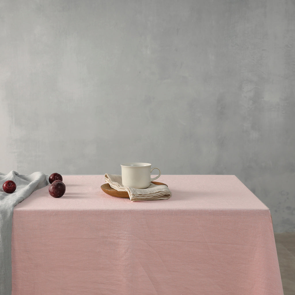 Blush Pink - 100% French Flax Linen Tablecloth