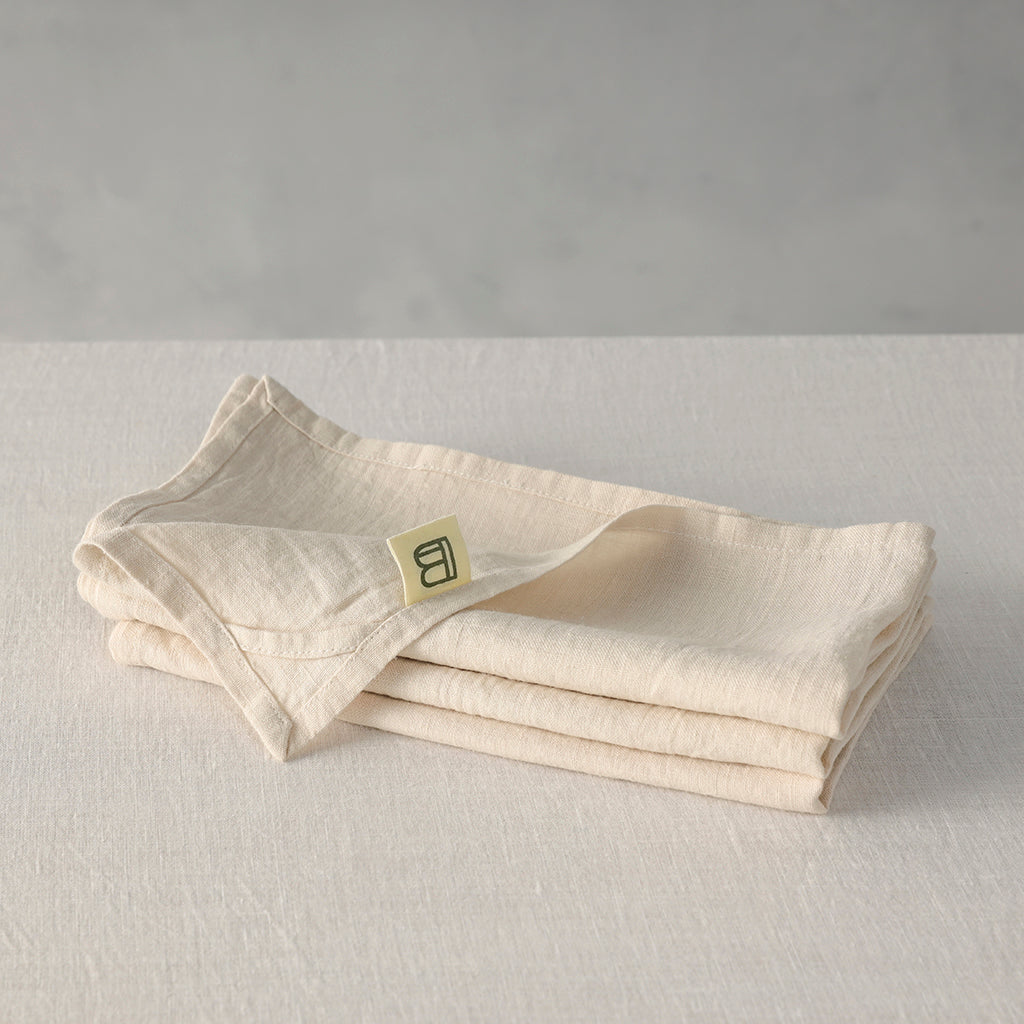 50cm x 50cm Natural - 100% French Flax Linen Napkins