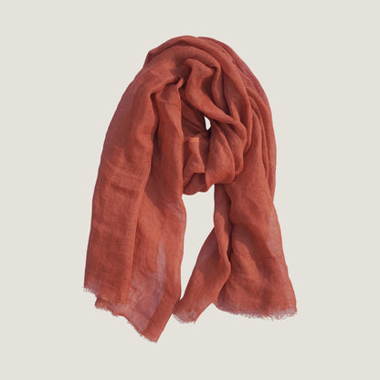 Robust red Linen Scarf