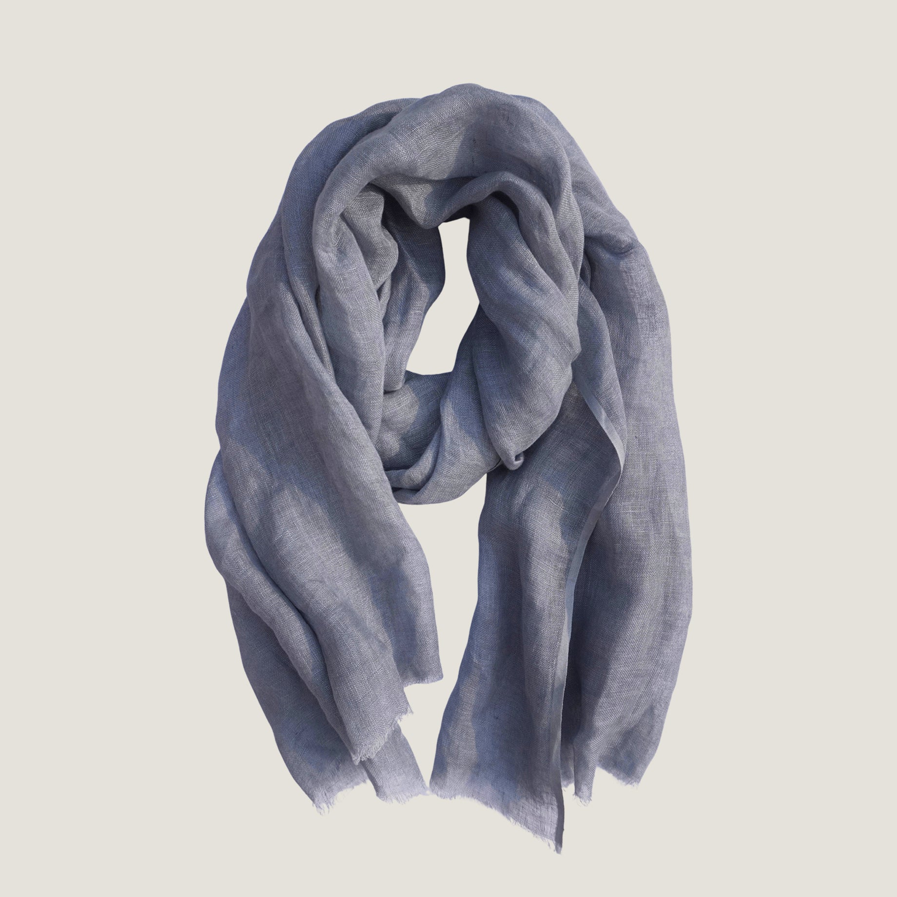 Faded blue Linen Scarf