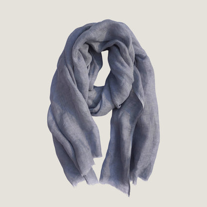 Faded blue Linen Scarf