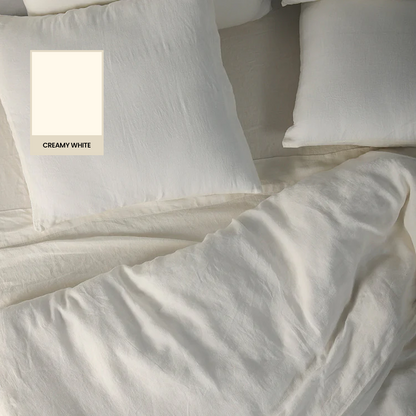 Creamy White Linen Flat Sheet - 100% French Flax Linen