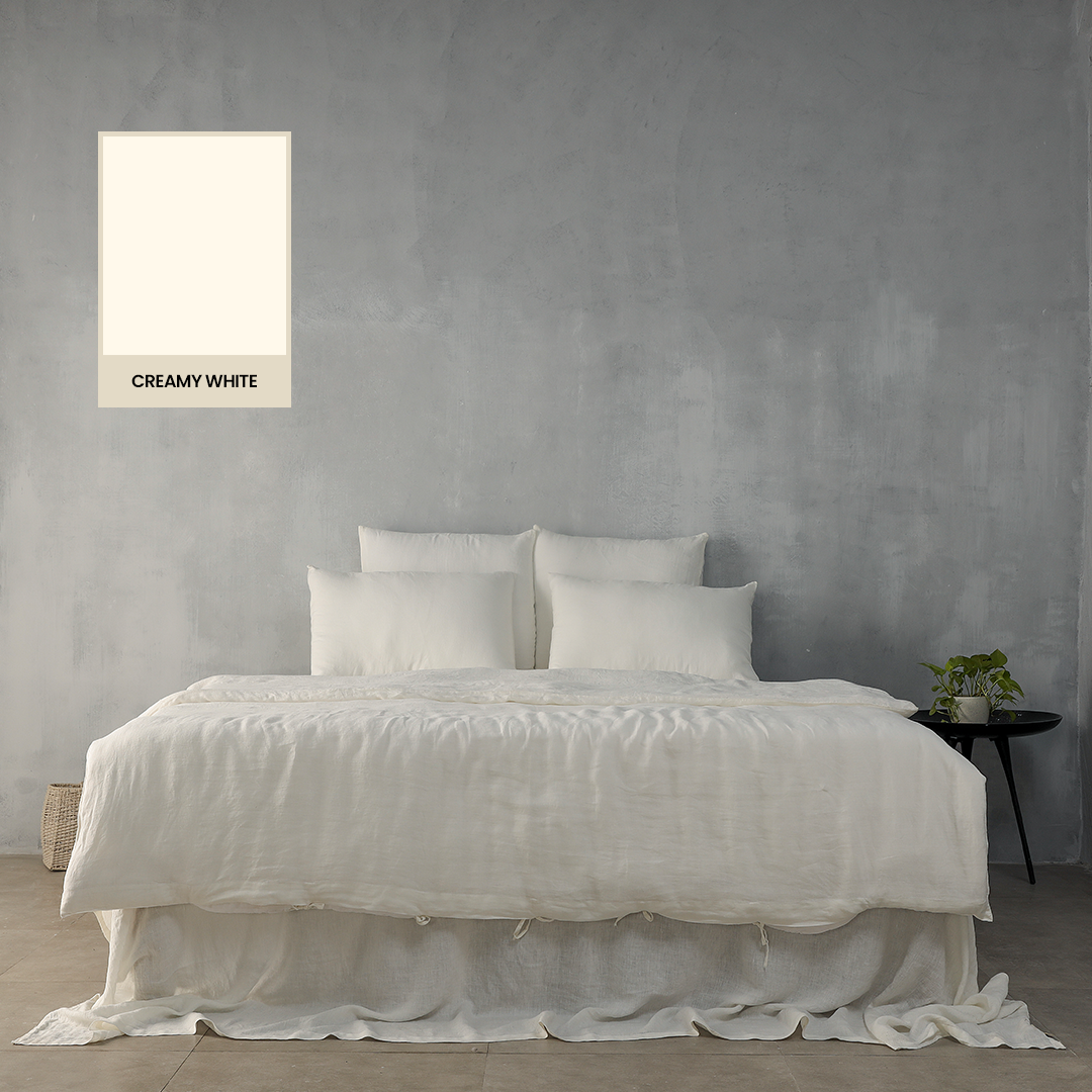 Creamy White Linen Flat Sheet - 100% French Flax Linen