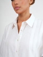 FAITH LONGLINE LINEN SHIRT DRESS - Bistara Linen Co.