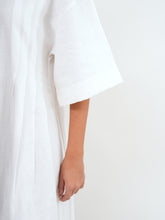 FAITH LONGLINE LINEN SHIRT DRESS - Bistara Linen Co.