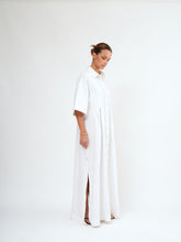 FAITH LONGLINE LINEN SHIRT DRESS - Bistara Linen Co.