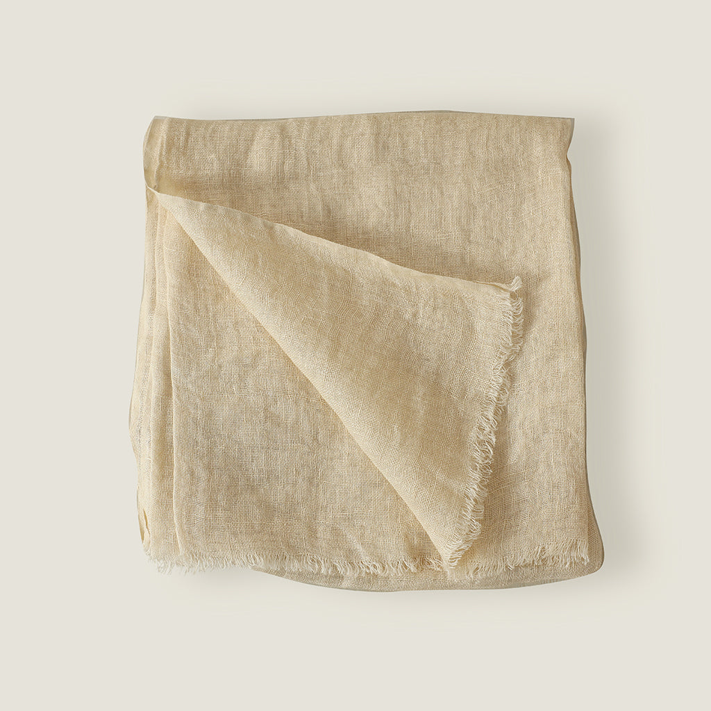 100x180cm Bleached Sand Linen Scarf