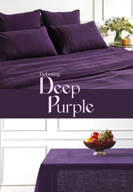 Deep Purple Single Long Fitted Sheet from the Best linen company in NSW Australia