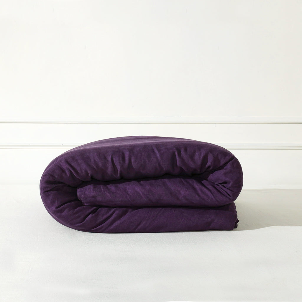 Deep Purple Linen Duvet Cover - 100% French Flax Linen