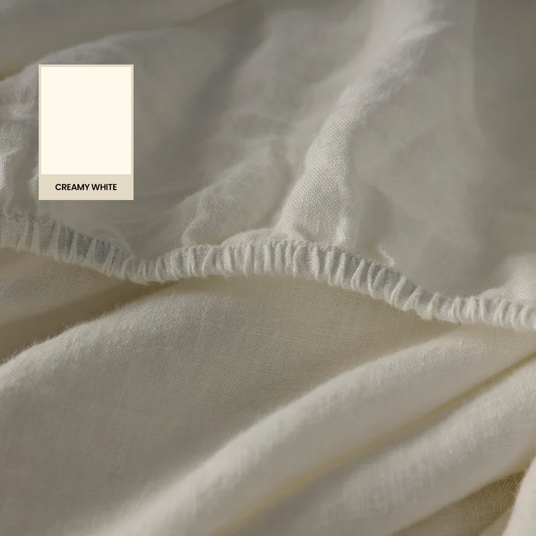 Creamy White Linen Sheet Set - 100% French Flax Linen