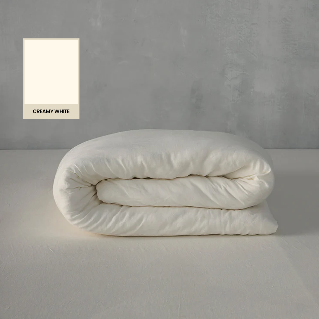 Creamy White Linen Duvet Cover - 100% French Flax Linen