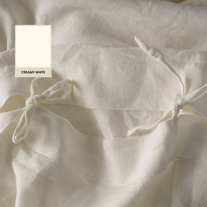 Creamy White Linen Duvet Set - 100% French Flax Linen