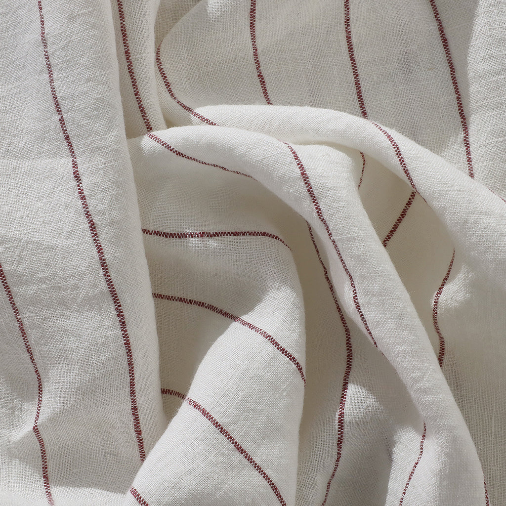 Rose Stripe Linen Duvet Set - 100% French Flax Linen