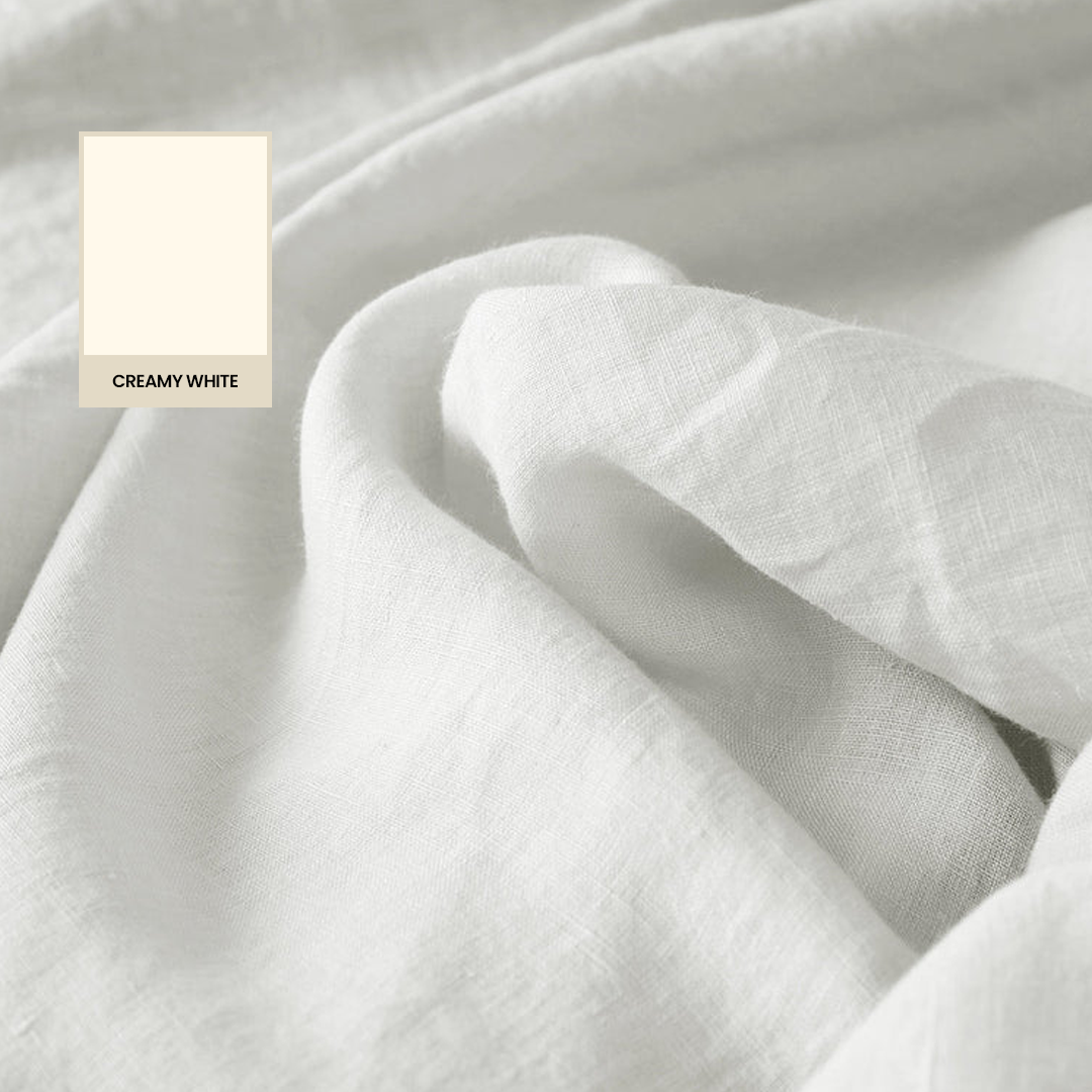 Creamy White Linen Sheet Set - 100% French Flax Linen