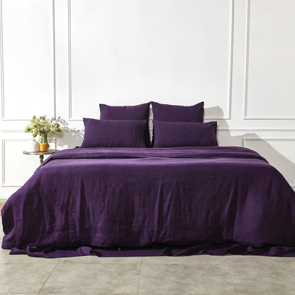 Deep Purple Linen Flat Sheet - 100% French Flax Linen