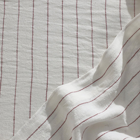 Rose Stripe Linen Sheet Set - 100% French Flax Linen