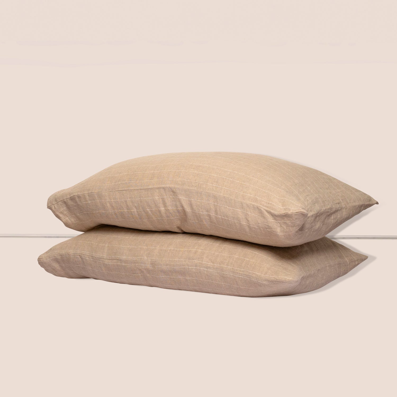 Natural Stripe - 100% French Flax Linen Pillowcases