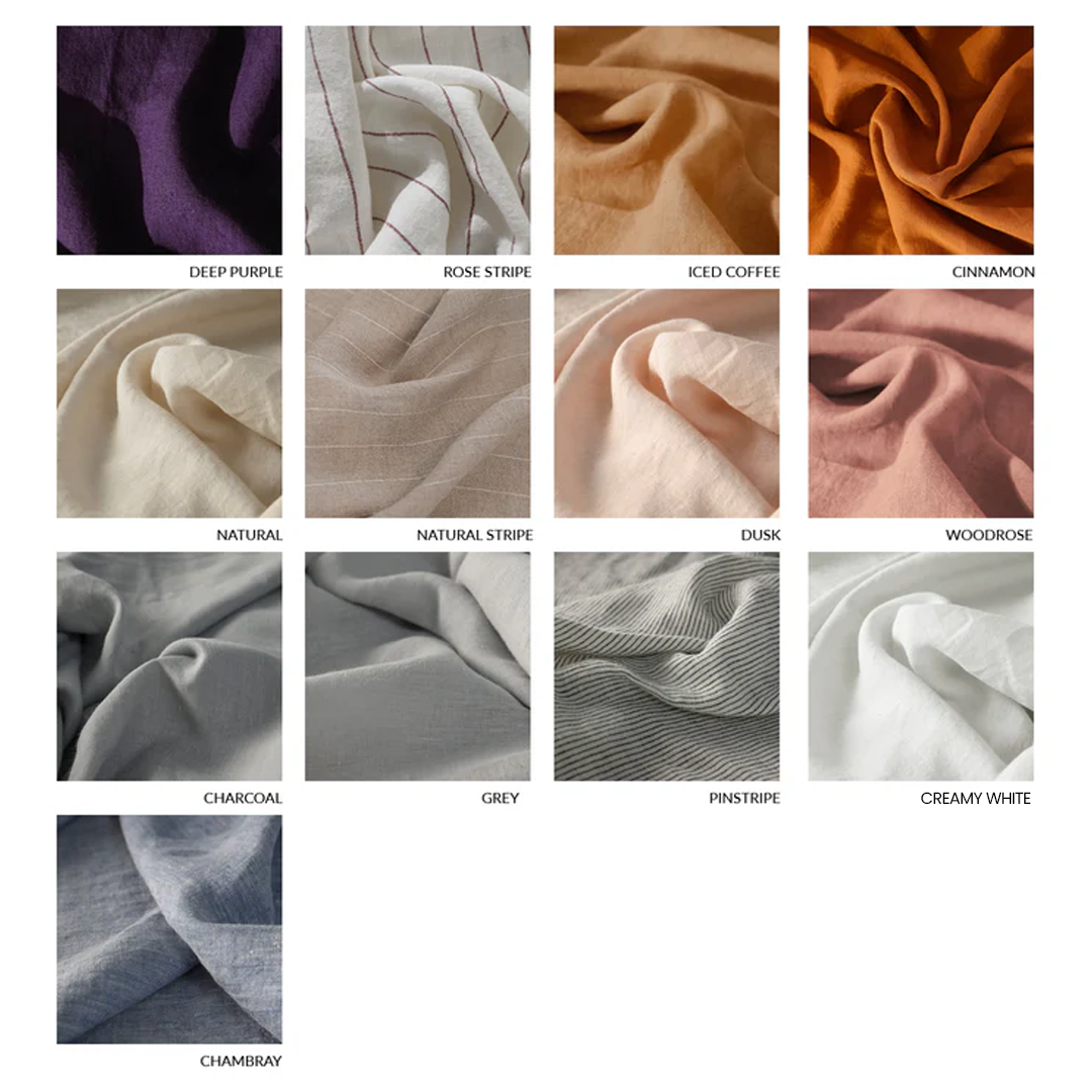 Linen Files Woodrose Linen Fitted Sheet - 100% French Flax Linen – Bistara Linen Co.