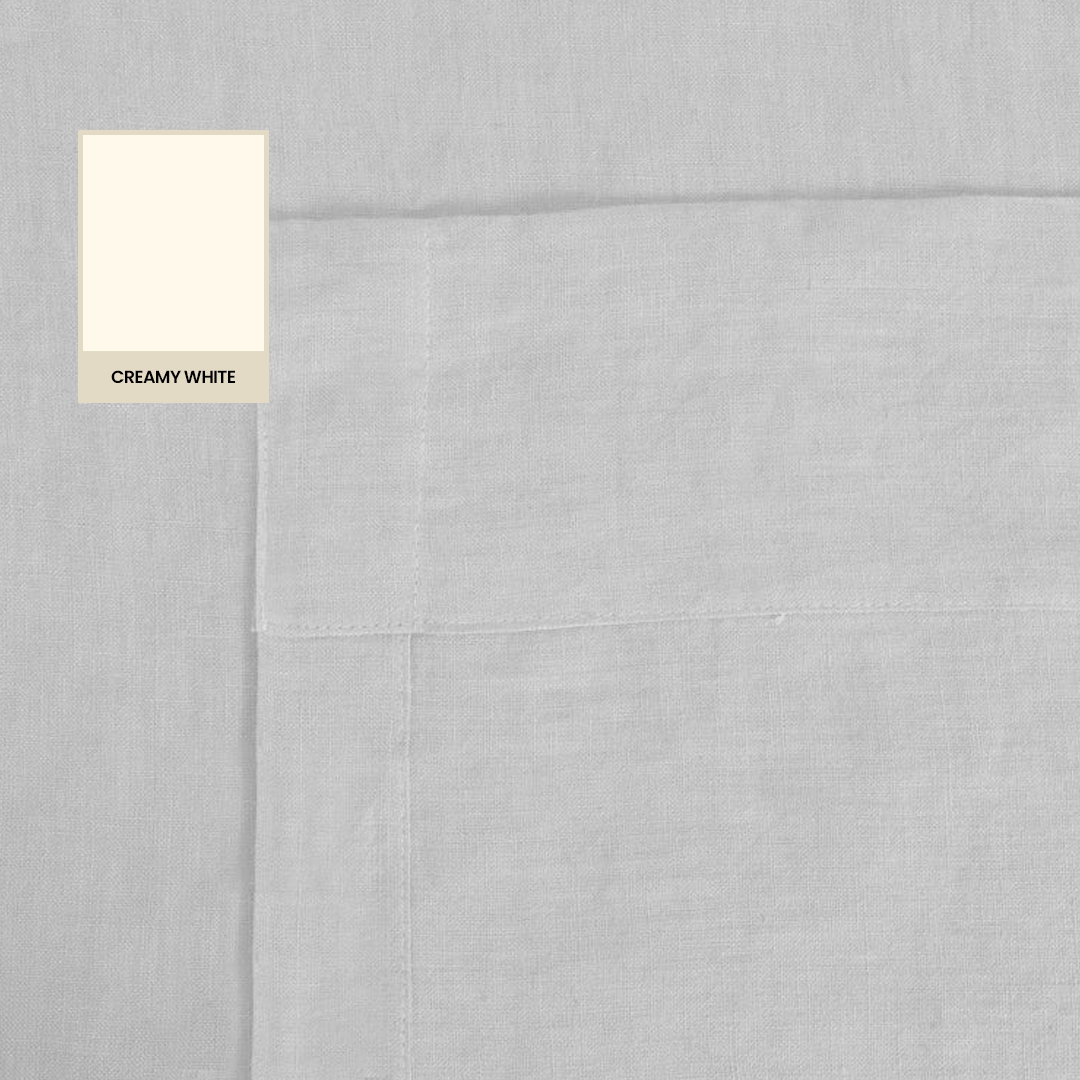 Creamy White - 100% French Flax Linen Tablecloth