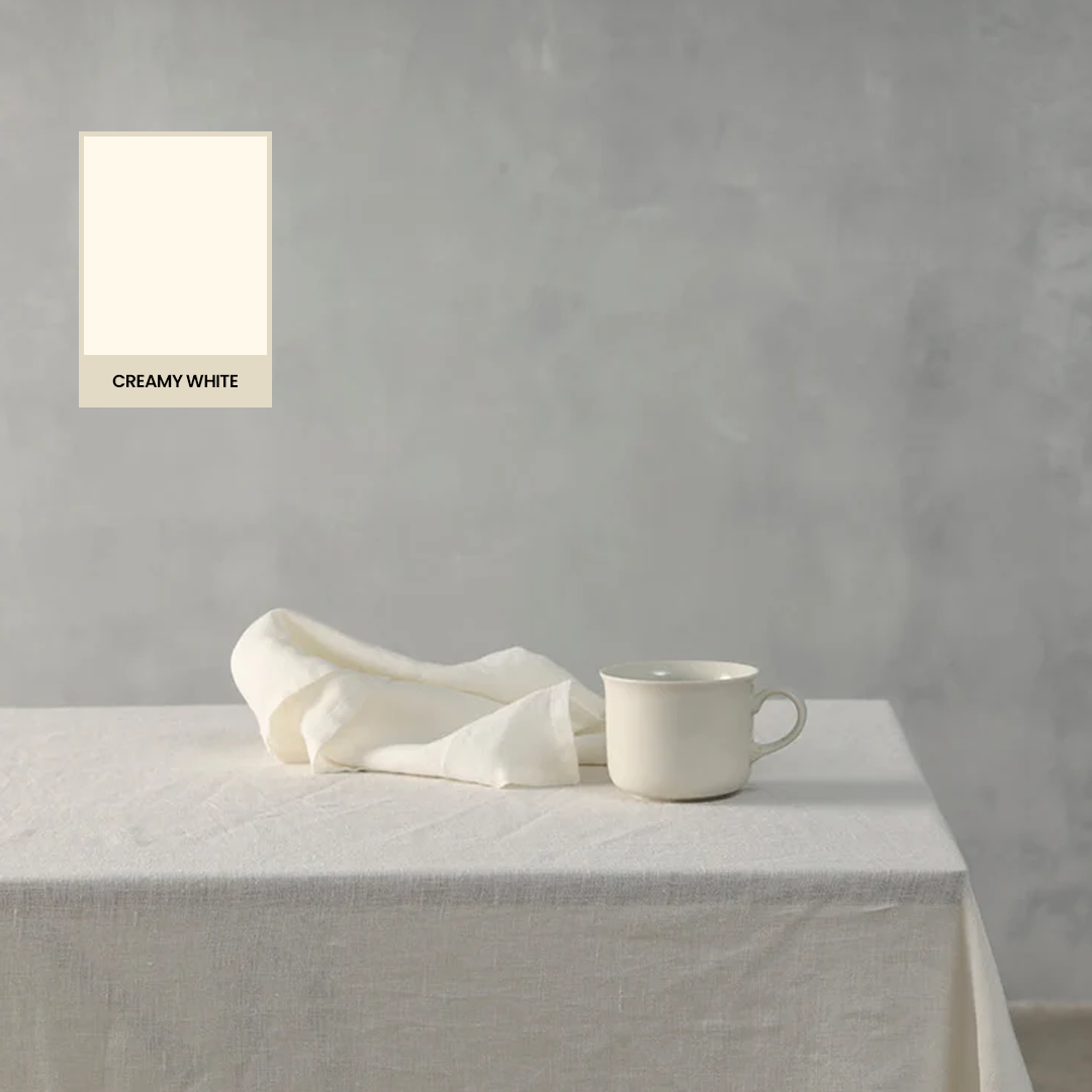 Creamy White - 100% French Flax Linen Tablecloth