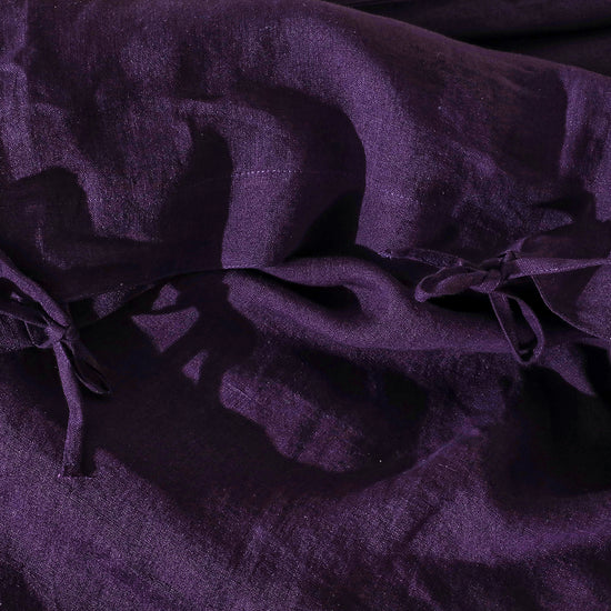 Deep Purple Linen Duvet Cover - 100% French Flax Linen