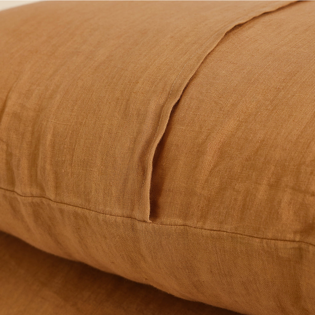 60cm x 60cm Iced Coffee Linen Euros - 100% French Flax Linen