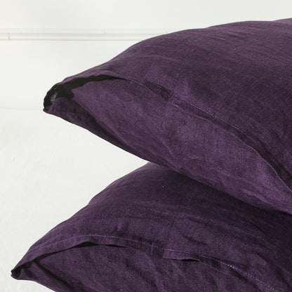 60x60cm Deep Purple Linen Euros - 100% French Flax Linen