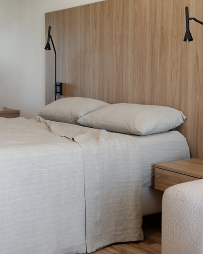 Natural Stripe - 100% French Flax Linen Pillowcases