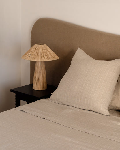 Natural Stripe Linen Euros - 100% French Flax Linen